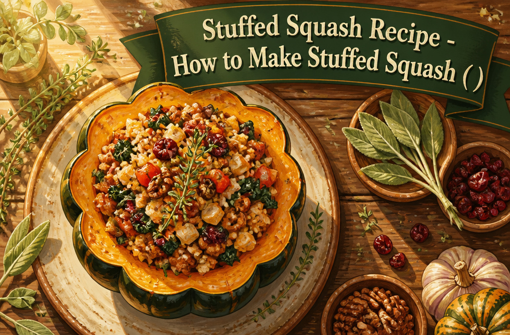 Various stuffed squash dishes arranged on a table.