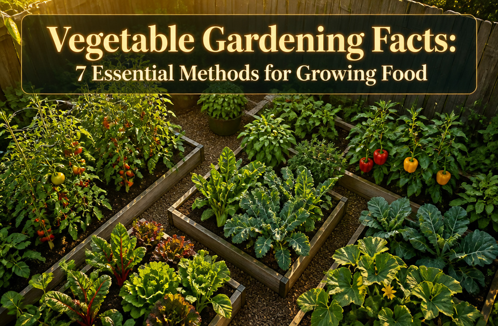 A diverse vegetable garden filled with various plants and greenery.